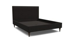 Black Velvet King Size Bed Frame - Traditional Low End With Large Headboard In Easy Clean Velvet - Yarnmouth Range
