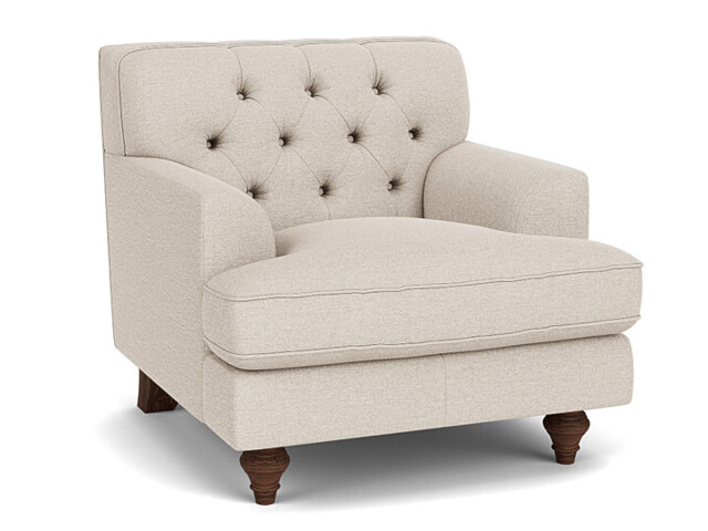 Cream Fabric Armchair - Traditional Accent Custom Arm Chair - Charnwood Range - image 1