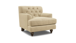 Cream Fabric Armchair - Traditional Accent Custom Arm Chair - Charnwood Range - thumbnail 1