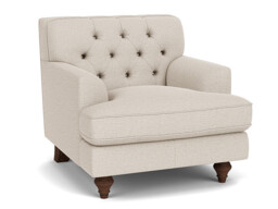 Cream Fabric Armchair - Traditional Accent Custom Arm Chair - Charnwood Range - thumbnail 1