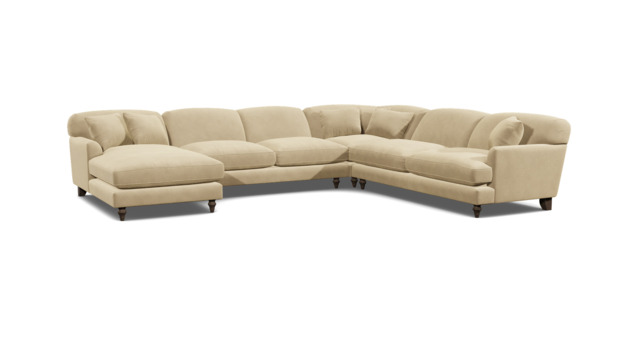 Cream Fabric U Shaped Sofa - Traditional U Shape Corner Custom Sofa - Galloway Range - image 1