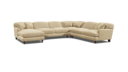 Cream Fabric U Shaped Sofa - Traditional U Shape Corner Custom Sofa - Galloway Range