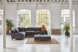 Cream Fabric U Shaped Sofa - Traditional U Shape Corner Custom Sofa - Galloway Range - thumbnail 4