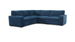 Blue Velvet 3X2.5 Seater Corner Sofabed - Modern Style Custom Sofa In Easy Clean Velvet - Sloane Range