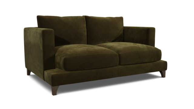 Green Linen 2 Seater Sofa - Modern Style Custom Sofa Settee - Holland Range - image 1