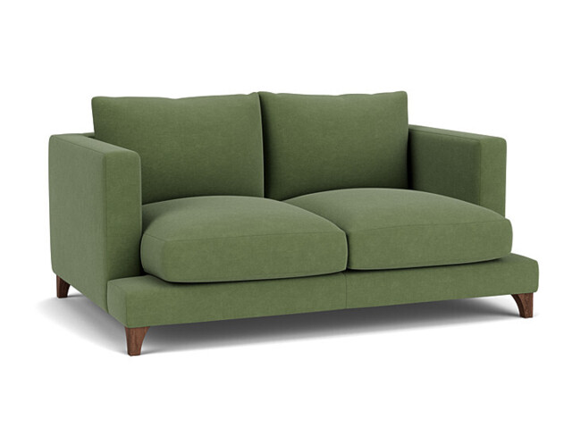 Green Linen 2 Seater Sofa - Modern Style Custom Sofa Settee - Holland Range - image 1