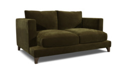Green Linen 2 Seater Sofa - Modern Style Custom Sofa Settee - Holland Range - thumbnail 1