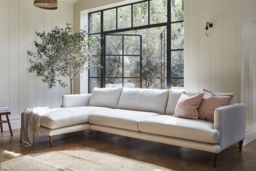 Pink Velvet 2 Seater Sofa With Chaise - Modern Style Custom Sofa In Stain Resistant Velvet - Middleton Range - thumbnail 2