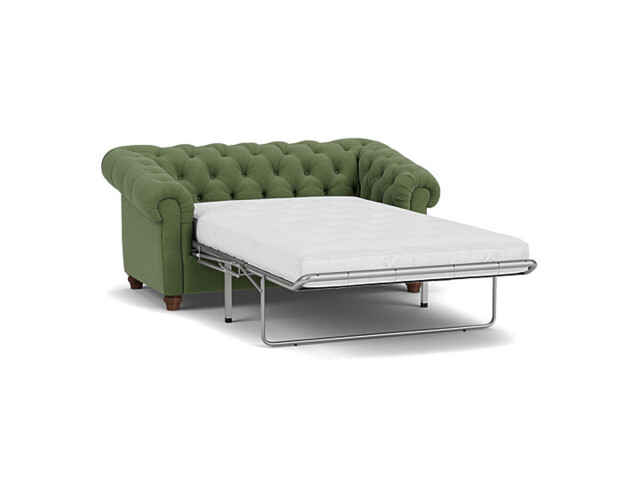 Green Linen 2 Seater Sofabed - Traditional Chesterfield Style Custom Sofa Bed - Wantage Range - image 1