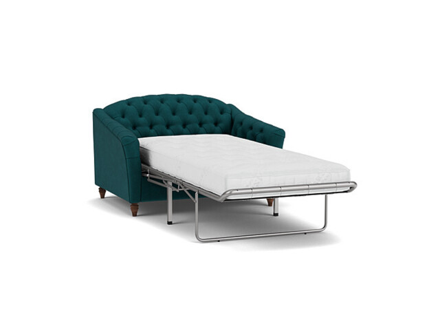 Teal Velvet Loveseat Armchair Sofabed - Traditional Style Single Chair Bed In Stain Resistant Velvet - Payton Range - image 1
