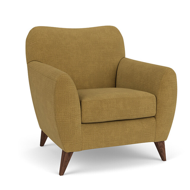 Yellow Velvet Armchair - Modern Accent Custom Arm Chair In Stain Resistant Velvet - Warwick Range - image 1