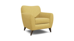 Yellow Velvet Armchair - Modern Accent Custom Arm Chair In Stain Resistant Velvet - Warwick Range - thumbnail 1