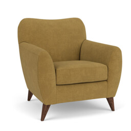 Yellow Velvet Armchair - Modern Accent Custom Arm Chair In Stain Resistant Velvet - Warwick Range - thumbnail 1