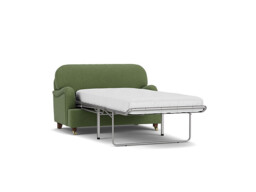 Green Linen Loveseat Armchair Sofabed - Traditional Style Single Chair Bed - Helston Range