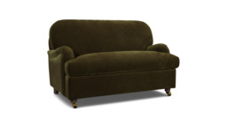 Green Linen Loveseat Armchair Sofabed - Traditional Style Single Chair Bed - Helston Range - thumbnail 1