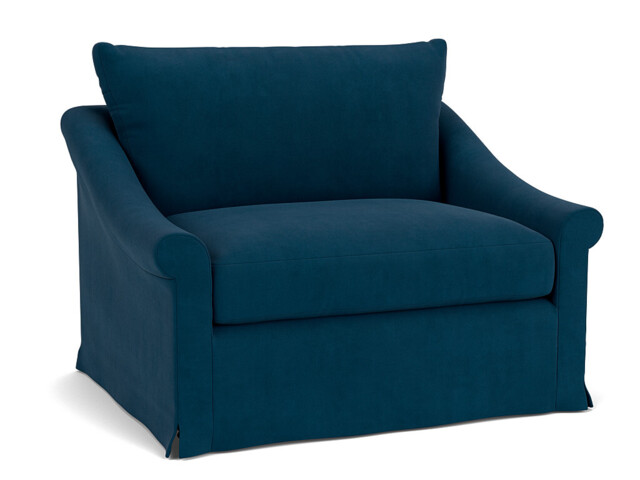 Hayling Loose Cover Loveseat Sofa blue - image 1