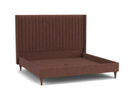 Purple Velvet Emperor Size Bed Frame - Modern Style Bed With Headboard In Easy Clean Velvet - Wokingham Range