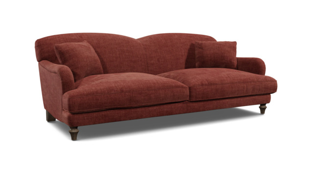 Purple Velvet 4 Seater Sofa - Traditional Style Custom Sofa In Easy Clean Velvet - Evelyn Range - image 1