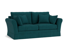 Teal Velvet 3 Seater Sofa - Traditional Style Custom Sofa In Stain Resistant Velvet - Jude Range - thumbnail 1