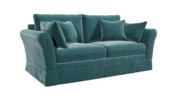 Teal Velvet 3 Seater Sofa - Traditional Style Custom Sofa In Stain Resistant Velvet - Jude Range - thumbnail 1