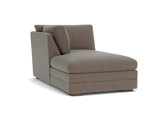 Brown Velvet Right Hand Chaise - Modern Chaise Long Custom Sofa In Easy Clean Velvet - Sloane Range - image 1