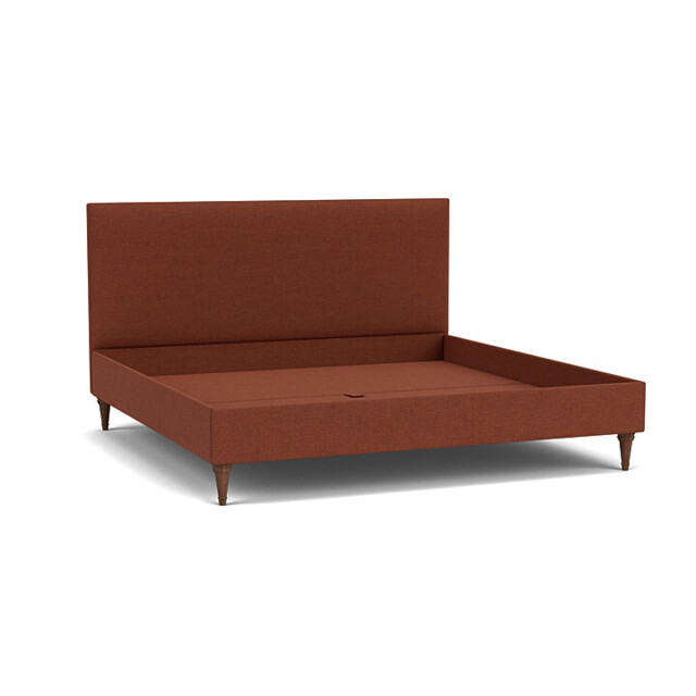Red Velvet Emperor Size Bed Frame - Traditional Low End With Large Headboard In Easy Clean Velvet - Yarnmouth Range - image 1
