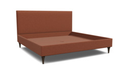 Red Velvet Emperor Size Bed Frame - Traditional Low End With Large Headboard In Easy Clean Velvet - Yarnmouth Range - thumbnail 1