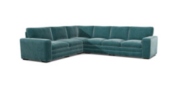 Teal Velvet 4X3 Seater Corner Sofa - Modern Style Custom Sofa In Stain Resistant Velvet - Sloane Range
