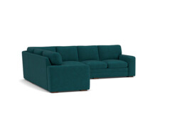 Teal Velvet 4X3 Seater Corner Sofa - Modern Style Custom Sofa In Stain Resistant Velvet - Sloane Range - thumbnail 1