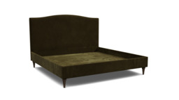 Green Linen Emperor Size Bed Frame - Traditional Low End With Large Headboard - Avebury Range - thumbnail 1