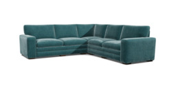 Teal Velvet 3X3 Seater Corner Sofa - Modern Style Custom Sofa In Stain Resistant Velvet - Sloane Range