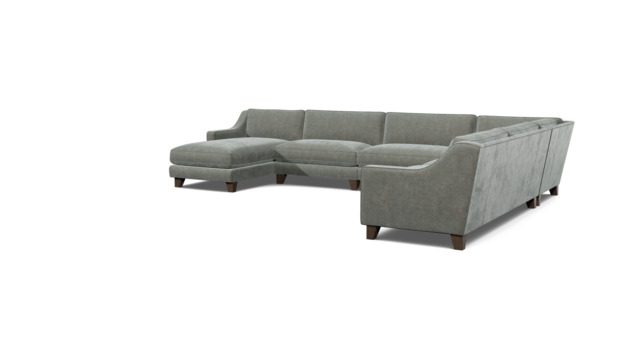 Banbury Large Luxury U-Shape Corner Sofa in Grey - Darlings of Chelsea - image 1