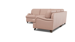 Pink Velvet 2X2 Seater Corner Sofabed - Traditional Fold Out Custom Sofa Bed In Stain Resistant Velvet - Helston Range - thumbnail 1