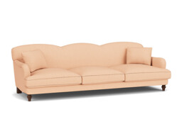 Pink Velvet 5 Seater Sofa - Traditional Style Custom Sofa In Stain Resistant Velvet - Evelyn Range - thumbnail 1