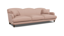 Pink Velvet 5 Seater Sofa - Traditional Style Custom Sofa In Stain Resistant Velvet - Evelyn Range - thumbnail 1