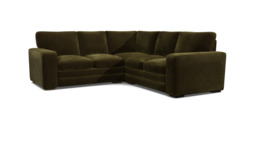 Green Linen 2X2 Seater Corner Sofa - Modern Style Custom Sofa - Sloane Range