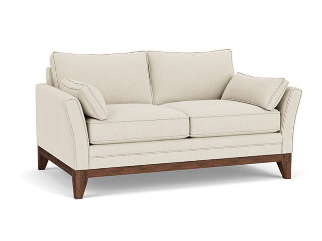 White Chenille 2 Seater Sofa - Modern Style Custom Sofa In Stain Resistant Chenille - Exmouth Range - image 1