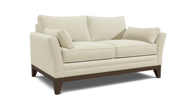 White Chenille 2 Seater Sofa - Modern Style Custom Sofa In Stain Resistant Chenille - Exmouth Range - image 1