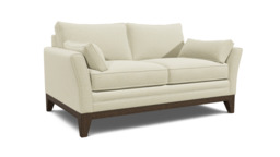 White Chenille 2 Seater Sofa - Modern Style Custom Sofa In Stain Resistant Chenille - Exmouth Range - thumbnail 1
