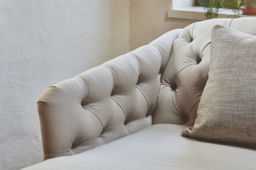 White 3 Seater Corner Sofa - Traditional Chesterfield Style Fabric Luxury Premium Corner Sofa - Payton Range - thumbnail 3