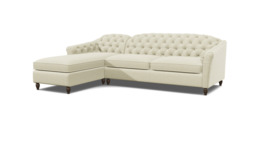 White 3 Seater Corner Sofa - Traditional Chesterfield Style Fabric Luxury Premium Corner Sofa - Payton Range