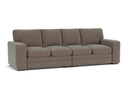 Brown Velvet 4.5 Seater Sofa - Modern Style Custom Sofa In Easy Clean Velvet - Sloane Range - thumbnail 1