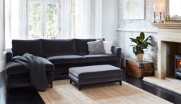 Red Velvet 2 Seater Sofa With Left Chaise - Modern Style Custom Sofa In Easy Clean Velvet - Darwin Range - thumbnail 2