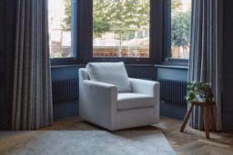 Grey Fabric Armchair - Modern Accent Custom Arm Chair In Easy Clean Fabric - Fulham Range - thumbnail 4