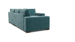 Teal Velvet 3 Seater Right Corner Sofa - Modern Style Custom Sofa In Stain Resistant Velvet - Ashdown Range - thumbnail 1