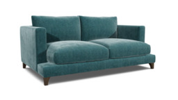 Teal Velvet 3 Seater Sofa - Modern Style Custom Sofa In Stain Resistant Velvet - Holland Range - thumbnail 1