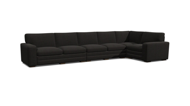 Black Velvet 6X1.5 Seater Corner Sofa - Modern Style Custom Sofa In Easy Clean Velvet - Sloane Range - image 1