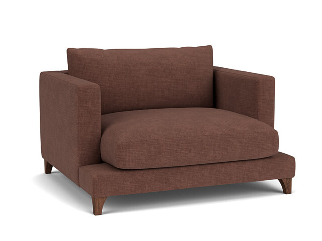 Purple Velvet Loveseat Armchair - Modern Snuggle Cuddler Custom Arm Chair In Easy Clean Velvet - Holland Range - image 1