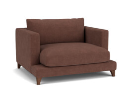 Purple Velvet Loveseat Armchair - Modern Snuggle Cuddler Custom Arm Chair In Easy Clean Velvet - Holland Range - thumbnail 1