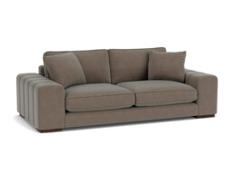 Brown Velvet 4 Seater Sofa - Modern Scatter Back Custom Sofa In Easy Clean Velvet - Epping Range - thumbnail 1